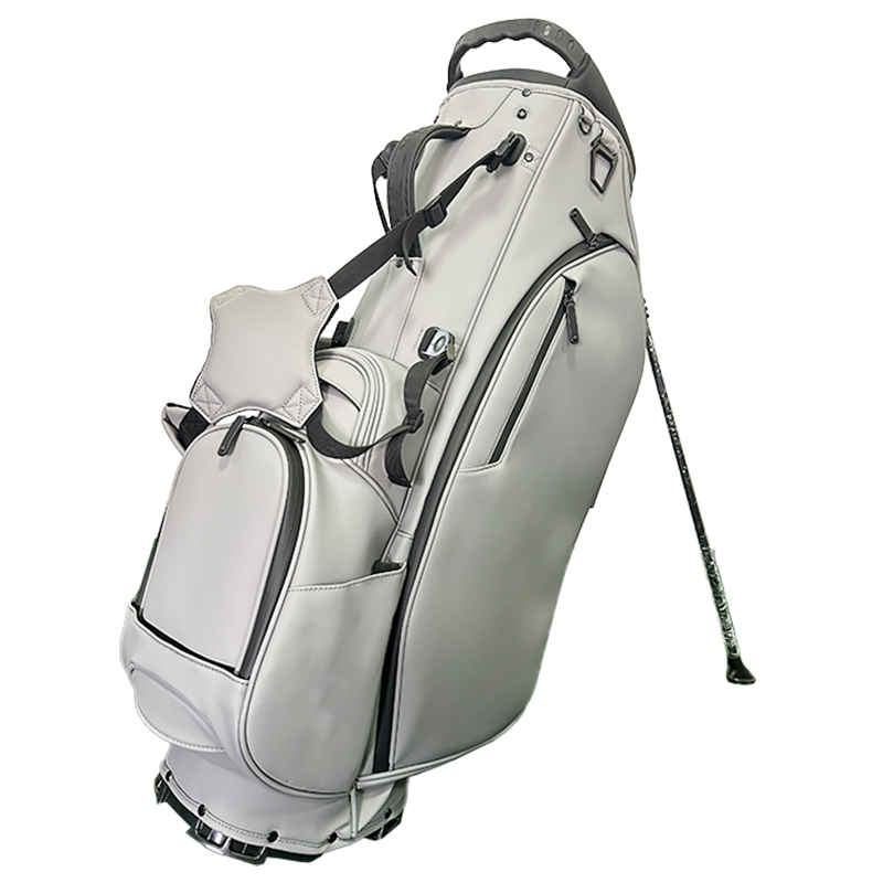 Light Gray PU Golf Stand Bag with 6 Head Compartments